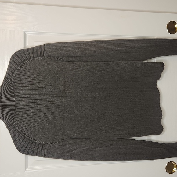 Structure Men's Gray Pullover Half Zip Mock Neck Cotton Sweater Size LG - Picture 9 of 11